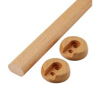 Tubo Asta Barra Appendiabiti Barra per appendere i vestiti, asta per armadio ovale in legno tagliata su misura, barra per appendere i vestiti ovale resistente e multiuso(Natural wood,107cm/42in)