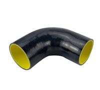 tubo benzina 63mm 90 gradi Coude Silicone Tuyau Tuyau Turbo D'ammissione Bleu Et Jaune/noir Et Jaune Fit For PQY-SH9025-QY Tubi flessibili motore auto(Black)