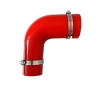 tubo benzina Tubo flessibile in silicone, riduttore a 90 gradi, diametro variabile, per aspirazione aria, alta pressione con 2 morsetti Tubi flessibili motore auto(Red,ID38-51mm)