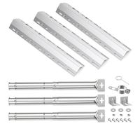 Tubo Bruciatore Regolabile da 30,8 cm a 44,9 cm con Diffusore di Calore Universale da 30 a 72 cm per Charbroil, Compatibile con la Maggior parte dei modelli di Griglie a Gas (45629 con 42202 3 Pezzi)