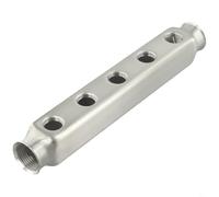 Tubo collettore di distribuzione, tubo collettore di distribuzione in acciaio inox, divisore per acqua deumidificante, accessorio per riscaldamento a pavimento (5 vie)