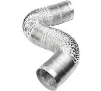 Tubo con condotto ad aria flessibile per in alluminio d'argento, scarico HVAC 2 morsetti acciaio inossidabile 175mm(7in) 1.5m(4.9ft)