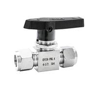 Tubo con diametro esterno di 3 mm-12 mm, 1/8 1/4 3/8 1/2 pollice, SS304 316, con maniglia, interruttore di intercettazione, valvola a sfera, olio, aria, gas, compressione dell'acqua(Ss316,6mm OD)
