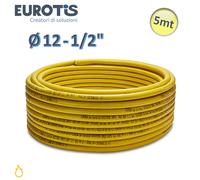 Tubo corrugato Ø 12 - 1/2'' - 0,30 mm - 5 mt formabile giallo CSST in acciaio