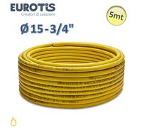 Tubo corrugato Ø 15 - 3/4'' - 0,30 mm - 5 mt formabile giallo CSST in acciaio