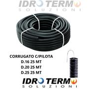 Tubo Corrugato con tirafilo impianto elettrico PVC 16mm nero matassa 25 metri