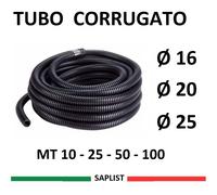 TUBO CORRUGATO FLESSIBILE NERO PER IMPIANTI ELETTRICI MATASSA DA 10/25/50/100 MT