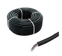 Fraschetti Tubo corrugato nero con tirafilo D.16 mm – Rotolo 25 m