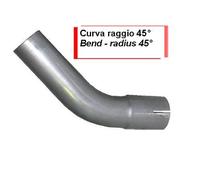 Tubo curva con manicotto raggio 45° marmitta scarico vari usi VARI DIAMETRI