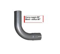 Tubo curva gomito raggio 90° con manicotto marmitta scarico VARI DIAMETRI