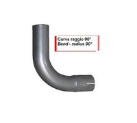 Tubo curva gomito raggio 90° con manicotto marmitta scarico VARI DIAMETRI