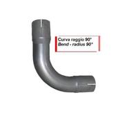 Tubo curva gomito raggio 90° marmitta scarico doppio manicotto VARI DIAMETRI
