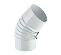 Tubo curva porcellanata pieghettata bianco 45° Ø 13 cm Bianco