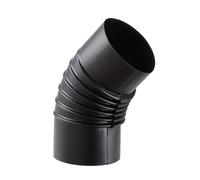 Tubo curva porcellanata pieghettata nero opaco 45° Ø 12 cm Nero