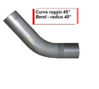 Tubo curva raggio 45° marmitta scarico senza manicotto vari usi VARI DIAMETRI