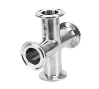 Tubo da 3/4", 2,5 cm, 2,5 cm, 7,6 cm, 10,2 cm, diametro esterno 19-102 mm, in acciaio inox SS304, a 4 vie, con tre morsetti OD 50,5-119 mm per birra fatta in casa (51 mm x ghiera 64)