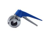 Tubo da 3/4"-4" diametro esterno 304 in acciaio inox 304 a tre morsetti sanitari a farfalla per il controllo del flusso valvola di controllo del flusso (manico in acciaio, SS304_89MM FERRULE106)