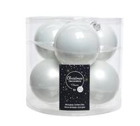 Tubo da 6 Sfere Bianco Inverno in Vetro 80 mm
