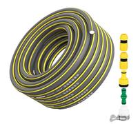 Tubo da giardino, 1,27 cm, per esterni, in plastica PVC, ad alta pressione, anti-attorcigliamento, resistente, con connettore rapido all'estremità del tubo (40 m)