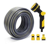 Tubo da giardino, 20 m, anti-piega, resistente, rinforzato a prova di esplosione, con adattatore per rubinetto 2 in 1, connettore rapido per estremità del tubo, con 10 modalità di pistola a spruzzo