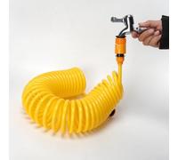 Tubo da giardino a spirale, retrattile, ad alta pressione, per piante, lavaggio auto, resistente al gelo (15 metri)