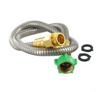 Tubo da giardino corto in acciaio inox resistente con giunto rinforzato, portatile e progettato per prevenire perdite e rotture