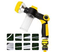 Tubo da giardino di alta qualità, soffione da giardino con erogatore di sapone, spruzzatore di pulizia regolabile per piante, animali domestici, bagno, auto, cortile, prato