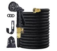 Tubo da giardino espandibile da 1,5 m, con 8 modalità di spruzzo, anti perdite, con connettori da 1,27 cm e 1,9 cm, ideale per irrigazione di prati e giardini