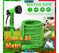 Tubo da Giardino Estensibile Allungabile fino 35M con Pistola Pompa Annaffiatore