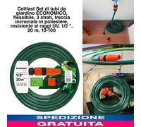 tubo da giardino flessibile,3 strati treccia, Resistente Ai Raggi UV, 1/2",20m