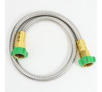 Tubo da giardino in acciaio inox, con connettori femmina a femmina, progettato per un collegamento sicuro dell'avvolgitubo e un flusso d'acqua regolare all'aperto (1,5 m)