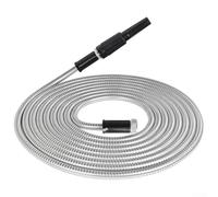 Tubo da giardino in acciaio inox da 6,5 m con design flessibile ad incastro, resistente a piegamenti, perdite e forature, adatto per lavori di irrigazione pesanti