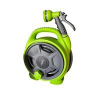 Tubo da giardino Pompa Acqua irrigazione 10 mt Avvolgitubo e pistola regolabile