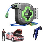 Tubo da giardino retrattile - tubo 'acqua retrattile, avvolgitubo telescopico retrattile | Avvolgitubo 'acqua montato a parete, riavvolgimento automatico, avvolta in filo di PVC