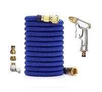 Tubo da giardino telescopico magico, tubo flessibile for autolavaggio, pistola a spruzzo in metallo, irrigazione da giardino all'aperto, giardinaggio, 25 piedi. A 100 piedi(Blue,5Ft-ext. 15M)
