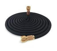 Tubo da giardino, Tubo dell'acqua da giardino Doppio connettore in metallo espandibile Bobina ad alta pressione Tubi dell'acqua magici for autolavaggio for irrigazione da giardino(Noir,100FT-30M)