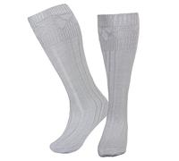 Tubo da kilt da uomo, calze tradizionali scozzesi per kilt da tirare fino al polsino sopra il tubo lampeggia, scaldamuscoli casual, Grigio argento, L