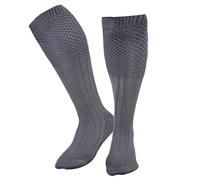 Tubo da kilt da uomo, calze tradizionali scozzesi per kilt da tirare fino al polsino sopra il tubo lampeggia, scaldamuscoli casual, BOLLA GRIGIA, L