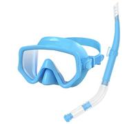 Tubo da snorkeling asciutto per adulti, set da snorkeling asciutto, occhiali in silicone con ampia visione panoramica e copertura facciale per appassionati adulti di sport acquatici, viaggi in