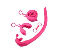 Tubo da snorkeling professionale, ergonomico, flessibile, riutilizzabile, lavabile, per sport all'aria aperta, con scatola portaoggetti, colore rosso rosa