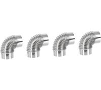 Tubo della stufa Tubo flessibile for canna fumaria a gomito in acciaio inossidabile, 4 pezzi, condotto di ventilazione for camino, stufa, tubo da 90 gradi, for scarico legna, a(18X8CMx4pcs)
