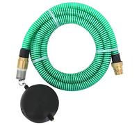 Tubo di aspirazione per irrigazione e irrigazione da giardino, con connettori in ottone, verde, 2,8 cm, 7 m, PVC