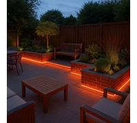 Tubo di Luci Catena Striscia Luminosa Esterno Balcone con Lampadine 6m LED Rosso