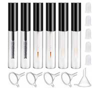 Tubo di Mascara Set Vuoto Riutilizzabili 6 Stück 4ml Set di Tubi per Pennelli per Mascara con Inserti in Gomma e Imbuti Tubo per Ciglia per Olio di Ricino Mascara