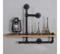 Tubo di Metallo Mensola in Legno A Parete, Mensole per Tubi Industriali, Mensole per Tubi, Portasciugamani, Scaffalature, Casa Colonica, Bagno, Bagno, Shelf-Style-1
