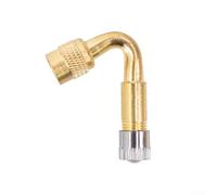 Tubo di prolunga per valvola dell'aria, 45°, 135°, in ottone, per scooter, bici, monociclo, pneumatici con adattatore per gonfiaggio in lega di alluminio, resistente alla ruggine, 4,3 x 2,5 cm/5,6 x 4