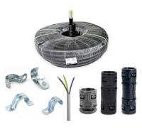 Tubo di protezione per cavi corrugato, tubo vuoto, tubo di plastica, diametro M20 & M25, raccordo per tubo, manicotto di collegamento, morsetto di fissaggio per impianto elettrico (M25 per serbatoio)