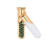 Tubo di prova pin con cristalli scienza chimica boccette spilla bottone gioielli regalo per i medici infermieri studenti verde nuovo rilasciato e popolareBen gestito