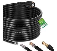 Tubo di pulizia per tubi ad alta pressione, 30 m, con adattatore M22, 200 Bar, 60 °C, ugelli rigidi + rotanti, set universale per la pulizia dei tubi, compatibile con Kärcher K2 K3 K4 K5 K6 K7 ad alta