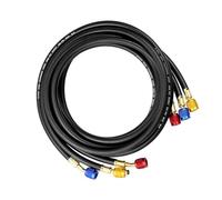 Tubo di ricarica professionale HVAC Set 3 tubi flessibili codificati a colori con valvole per refrigeranti multipli R1234YF R404A